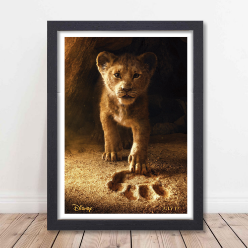 The lion KIng Movie Poster Frame Family Adventure Film Artwork Framed Posters Hollywood Movies Canvas Painting Photo Frames for for Wall Decor Home Decoration Living Room Bedroom Office Study Room Cafe Restraunt