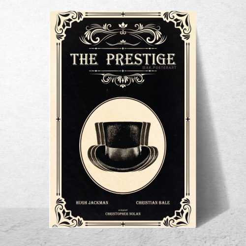 The Prestige Movie Poster Frame Thriller Sci-fi Film Artwork Framed Posters Hollywood Movies Canvas Painting Photo Frames for Wall Decor Living Room Bedroom  Study Room Restraunt Cafe Office & Home Decoration