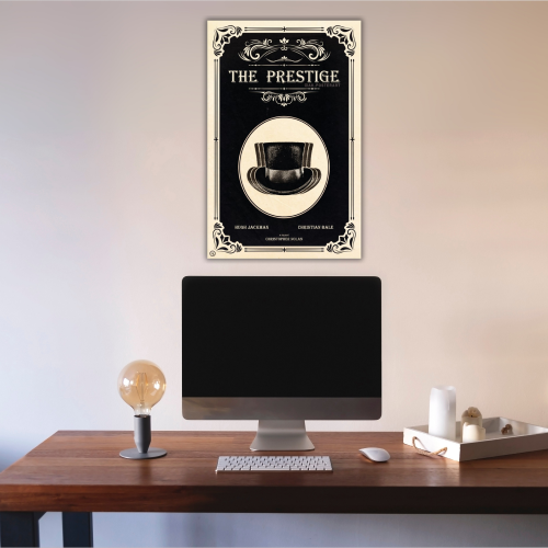 The Prestige Movie Poster Frame Thriller Sci-fi Film Artwork Framed Posters Hollywood Movies Canvas Painting Photo Frames for Wall Decor Living Room Bedroom  Study Room Restraunt Cafe Office & Home Decoration