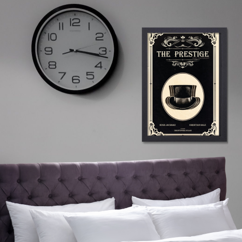 The Prestige Movie Poster Frame Thriller Sci-fi Film Artwork Framed Posters Hollywood Movies Canvas Painting Photo Frames for Wall Decor Living Room Bedroom  Study Room Restraunt Cafe Office & Home Decoration