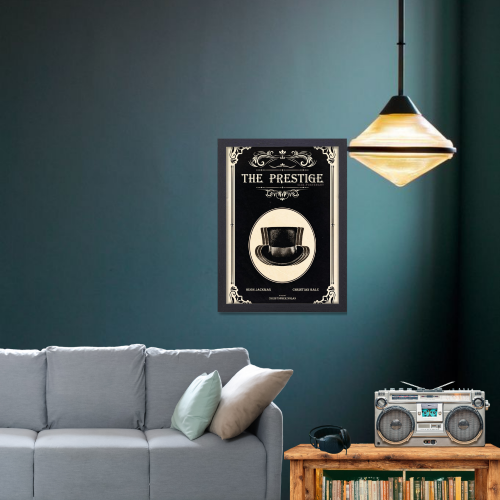 The Prestige Movie Poster Frame Thriller Sci-fi Film Artwork Framed Posters Hollywood Movies Canvas Painting Photo Frames for Wall Decor Living Room Bedroom  Study Room Restraunt Cafe Office & Home Decoration