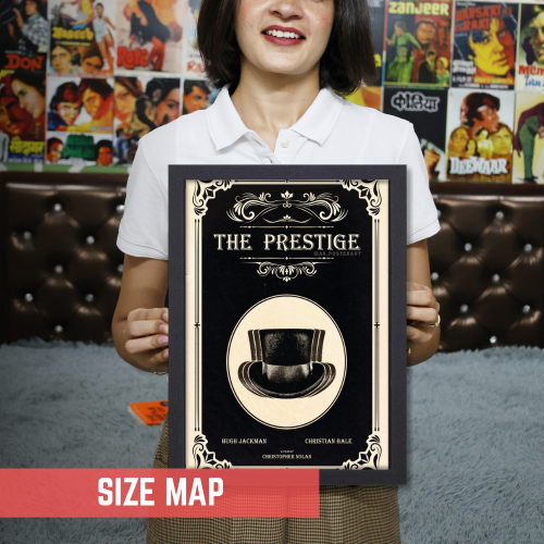 The Prestige Movie Poster Frame Thriller Sci-fi Film Artwork Framed Posters Hollywood Movies Canvas Painting Photo Frames for Wall Decor Living Room Bedroom  Study Room Restraunt Cafe Office & Home Decoration