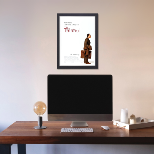 The Terminal Movie Poster Frame Comedy Romance Film Art work Framed Posters Hollywood Movies Canvas Painting Photo Frames for Wall Decor Home Decoration Living Room Bedroom Office Study Room Cafe