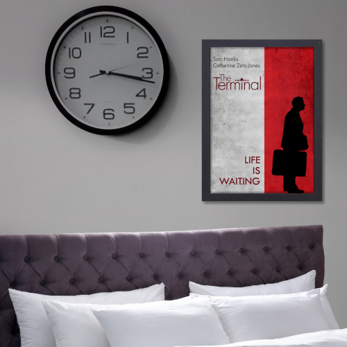 The Terminal Movie Poster Frame Comedy Romance Film Artwork Framed Posters Hollywood Movies Canvas Painting Photo Frames for Wall Decor Home Decoration Living Room Bedroom Office Study Room Cafe
