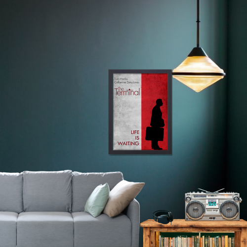 The Terminal Movie Poster Frame Comedy Romance Film Artwork Framed Posters Hollywood Movies Canvas Painting Photo Frames for Wall Decor Home Decoration Living Room Bedroom Office Study Room Cafe
