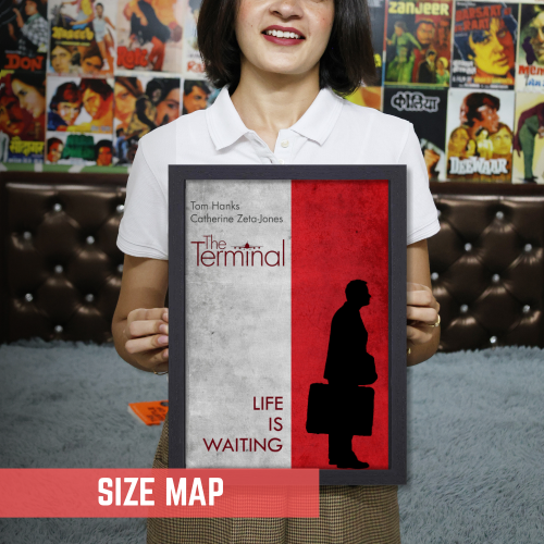 The Terminal Movie Poster Frame Comedy Romance Film Artwork Framed Posters Hollywood Movies Canvas Painting Photo Frames for Wall Decor Home Decoration Living Room Bedroom Office Study Room Cafe