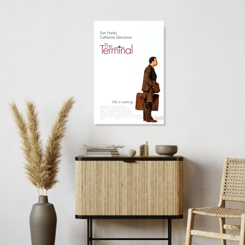 The Terminal Movie Poster Frame Comedy Romance Film Art work Framed Posters Hollywood Movies Canvas Painting Photo Frames for Wall Decor Home Decoration Living Room Bedroom Office Study Room Cafe