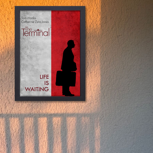 The Terminal Movie Poster Frame Comedy Romance Film Artwork Framed Posters Hollywood Movies Canvas Painting Photo Frames for Wall Decor Home Decoration Living Room Bedroom Office Study Room Cafe