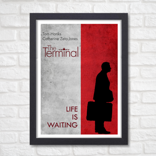 The Terminal Movie Poster Frame Comedy Romance Film Artwork Framed Posters Hollywood Movies Canvas Painting Photo Frames for Wall Decor Home Decoration Living Room Bedroom Office Study Room Cafe