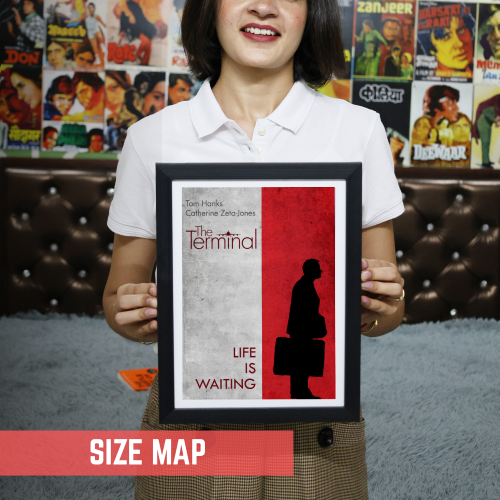 The Terminal Movie Poster Frame Comedy Romance Film Artwork Framed Posters Hollywood Movies Canvas Painting Photo Frames for Wall Decor Home Decoration Living Room Bedroom Office Study Room Cafe
