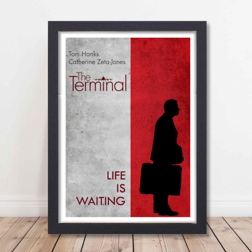 The Terminal Movie Poster Frame Comedy Romance Film Artwork Framed Posters Hollywood Movies Canvas Painting Photo Frames for Wall Decor Home Decoration Living Room Bedroom Office Study Room Cafe