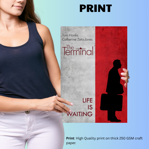 The Terminal Movie Poster Frame Comedy Romance Film Artwork Framed Posters Hollywood Movies Canvas Painting Photo Frames for Wall Decor Home Decoration Living Room Bedroom Office Study Room Cafe