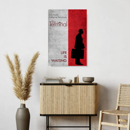 The Terminal Movie Poster Frame Comedy Romance Film Artwork Framed Posters Hollywood Movies Canvas Painting Photo Frames for Wall Decor Home Decoration Living Room Bedroom Office Study Room Cafe