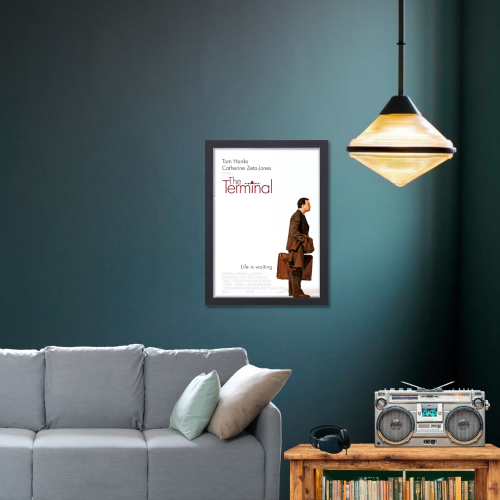 The Terminal Movie Poster Frame Comedy Romance Film Art work Framed Posters Hollywood Movies Canvas Painting Photo Frames for Wall Decor Home Decoration Living Room Bedroom Office Study Room Cafe