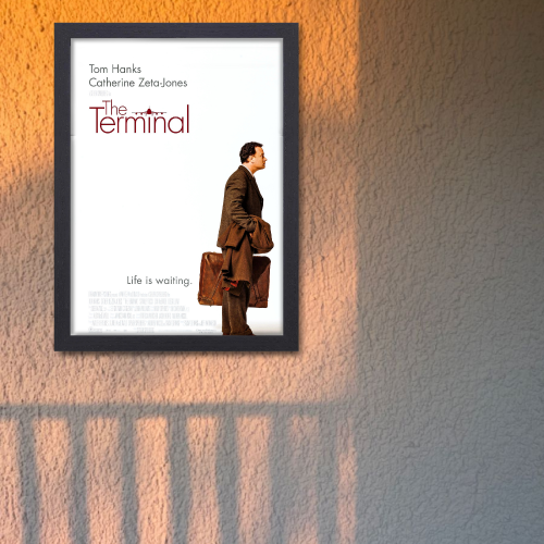 The Terminal Movie Poster Frame Comedy Romance Film Art work Framed Posters Hollywood Movies Canvas Painting Photo Frames for Wall Decor Home Decoration Living Room Bedroom Office Study Room Cafe
