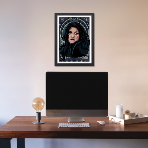 The Witcher Drama Series Poster Frame Yennefer Fictional Character Artwork Framed Posters Hollywood Movies Seasons Canvas Painting Photo Frames for Wall Decor Home Decoration Restraunt Cafe Living Room Dining Hall Bedroom Gaming rooms