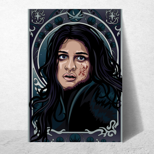 The Witcher Drama Series Poster Frame Yennefer Fictional Character Artwork Framed Posters Hollywood Movies Seasons Canvas Painting Photo Frames for Wall Decor Home Decoration Restraunt Cafe Living Room Dining Hall Bedroom Gaming rooms