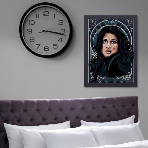 The Witcher Drama Series Poster Frame Yennefer Fictional Character Artwork Framed Posters Hollywood Movies Seasons Canvas Painting Photo Frames for Wall Decor Home Decoration Restraunt Cafe Living Room Dining Hall Bedroom Gaming rooms