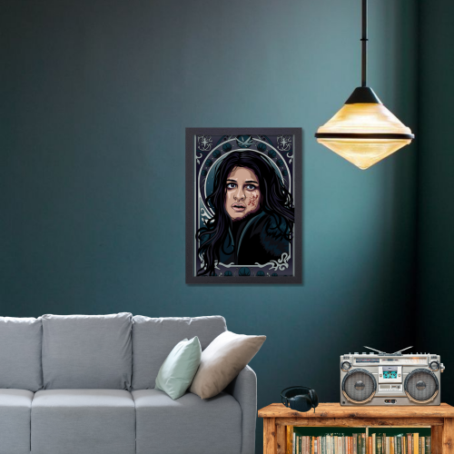 The Witcher Drama Series Poster Frame Yennefer Fictional Character Artwork Framed Posters Hollywood Movies Seasons Canvas Painting Photo Frames for Wall Decor Home Decoration Restraunt Cafe Living Room Dining Hall Bedroom Gaming rooms