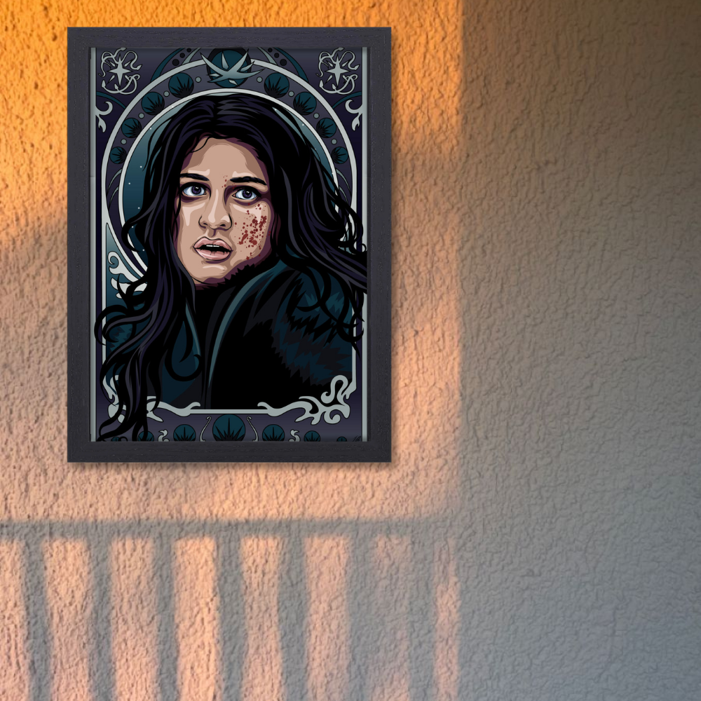 The Witcher Drama Series Poster Frame Yennefer Fictional Character Artwork Framed Posters Hollywood Movies Seasons Canvas Painting Photo Frames for Wall Decor Home Decoration Restraunt Cafe Living Room Dining Hall Bedroom Gaming rooms