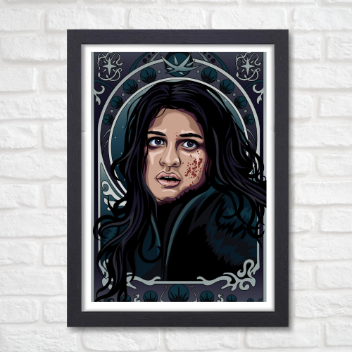 The Witcher Drama Series Poster Frame Yennefer Fictional Character Artwork Framed Posters Hollywood Movies Seasons Canvas Painting Photo Frames for Wall Decor Home Decoration Restraunt Cafe Living Room Dining Hall Bedroom Gaming rooms
