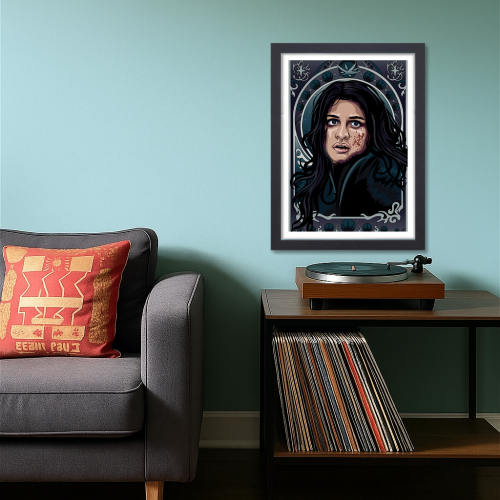 The Witcher Drama Series Poster Frame Yennefer Fictional Character Artwork Framed Posters Hollywood Movies Seasons Canvas Painting Photo Frames for Wall Decor Home Decoration Restraunt Cafe Living Room Dining Hall Bedroom Gaming rooms