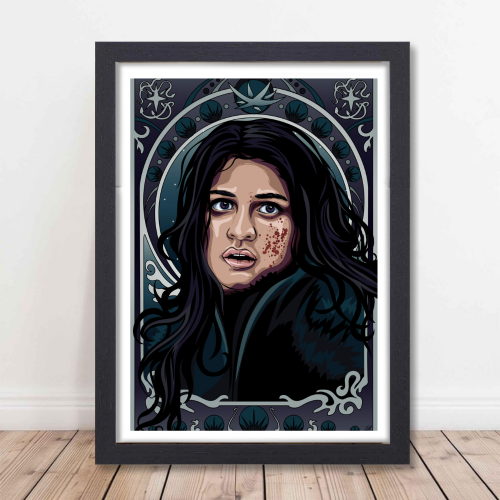 The Witcher Drama Series Poster Frame Yennefer Fictional Character Artwork Framed Posters Hollywood Movies Seasons Canvas Painting Photo Frames for Wall Decor Home Decoration Restraunt Cafe Living Room Dining Hall Bedroom Gaming rooms