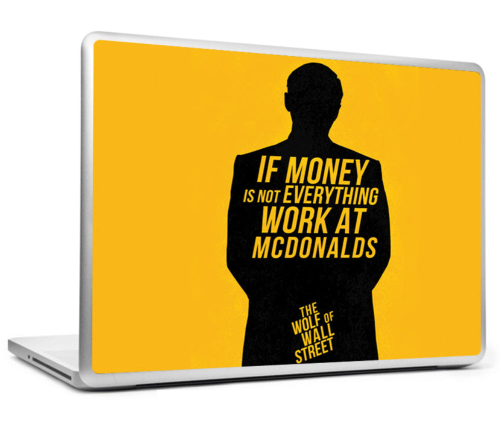The Wolf of Wall Street Yellow & Black Color Matte Finish Motivational Quote Crime 7 Thriller Movie Waterproof Laptopskin