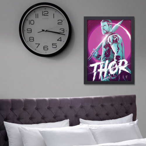 Thor Avenger Movie Poster Frame Action Fantasy Film Artwork Framed Posters Hollywood Thriller Movies Canvas Painting Photo Frames for Wall Decor Home Decoration Living Room Bedroom Office Study Room Cafe Restraunt