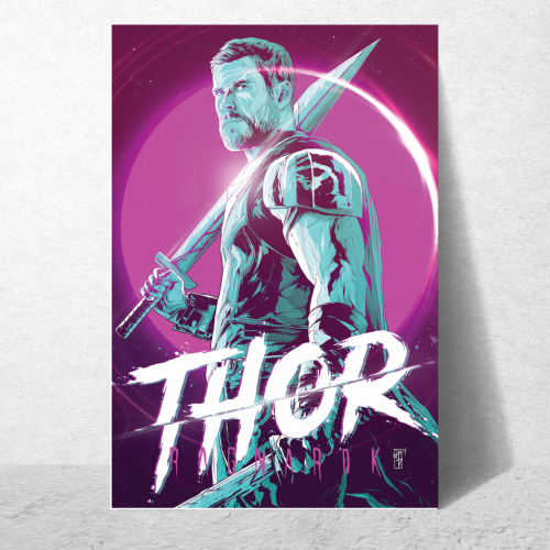 Thor Avenger Movie Poster Frame Action Fantasy Film Artwork Framed Posters Hollywood Thriller Movies Canvas Painting Photo Frames for Wall Decor Home Decoration Living Room Bedroom Office Study Room Cafe Restraunt
