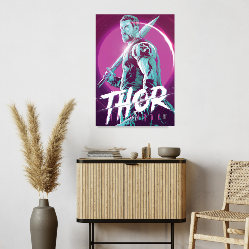 Thor Avenger Movie Poster Frame Action Fantasy Film Artwork Framed Posters Hollywood Thriller Movies Canvas Painting Photo Frames for Wall Decor Home Decoration Living Room Bedroom Office Study Room Cafe Restraunt
