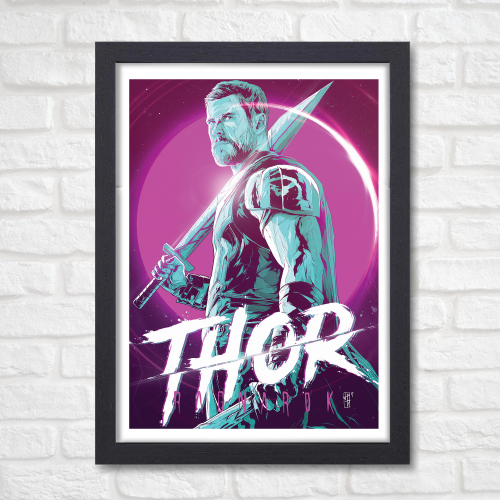 Thor Avenger Movie Poster Frame Action Fantasy Film Artwork Framed Posters Hollywood Thriller Movies Canvas Painting Photo Frames for Wall Decor Home Decoration Living Room Bedroom Office Study Room Cafe Restraunt