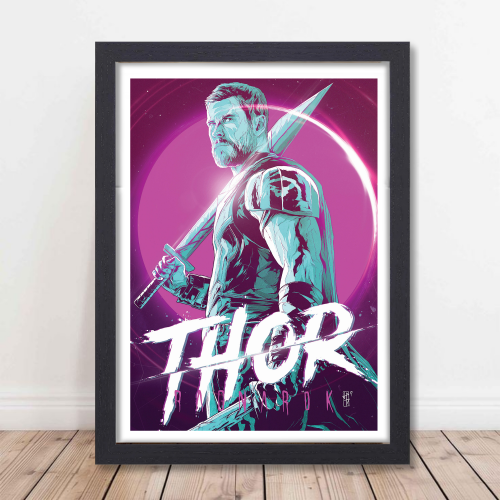 Thor Avenger Movie Poster Frame Action Fantasy Film Artwork Framed Posters Hollywood Thriller Movies Canvas Painting Photo Frames for Wall Decor Home Decoration Living Room Bedroom Office Study Room Cafe Restraunt