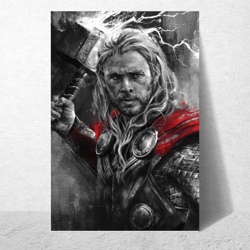 Thor Avengers Movie Poster Frame Action Fantasy Film Artwork Framed Posters Hollywood Thriller Movies Canvas Painting Photo Frames for Wall Decor Home Decoration Living Room Bedroom Office Study Room Cafe Restraunt