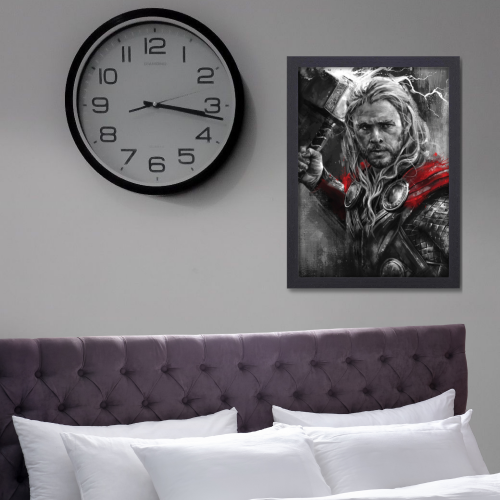 Thor Avengers Movie Poster Frame Action Fantasy Film Artwork Framed Posters Hollywood Thriller Movies Canvas Painting Photo Frames for Wall Decor Home Decoration Living Room Bedroom Office Study Room Cafe Restraunt