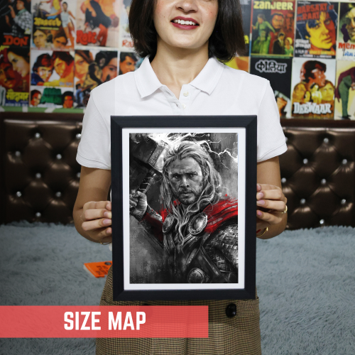 Thor Avengers Movie Poster Frame Action Fantasy Film Artwork Framed Posters Hollywood Thriller Movies Canvas Painting Photo Frames for Wall Decor Home Decoration Living Room Bedroom Office Study Room Cafe Restraunt