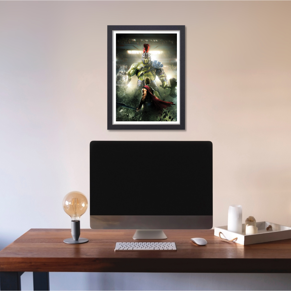 Thor Ragnarok Hulk Movie Poster Frame Action Sci-fi Film Framed Posters Avengers Hollywood Movies Canvas Painting Photo Frames for Wall Decor Home Decoration Living Room Bedroom Office Study Room Cafe Restraunt