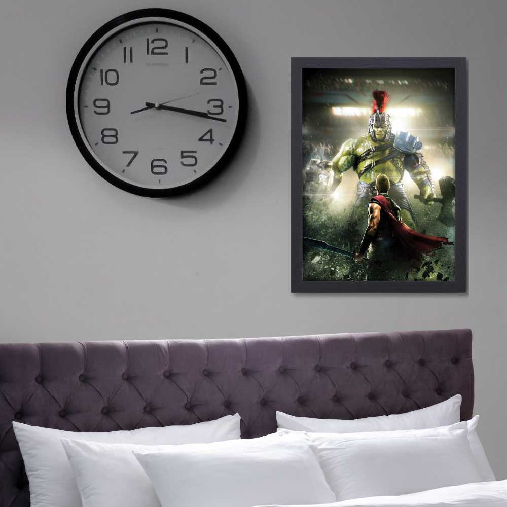 Thor Ragnarok Hulk Movie Poster Frame Action Sci-fi Film Framed Posters Avengers Hollywood Movies Canvas Painting Photo Frames for Wall Decor Home Decoration Living Room Bedroom Office Study Room Cafe Restraunt