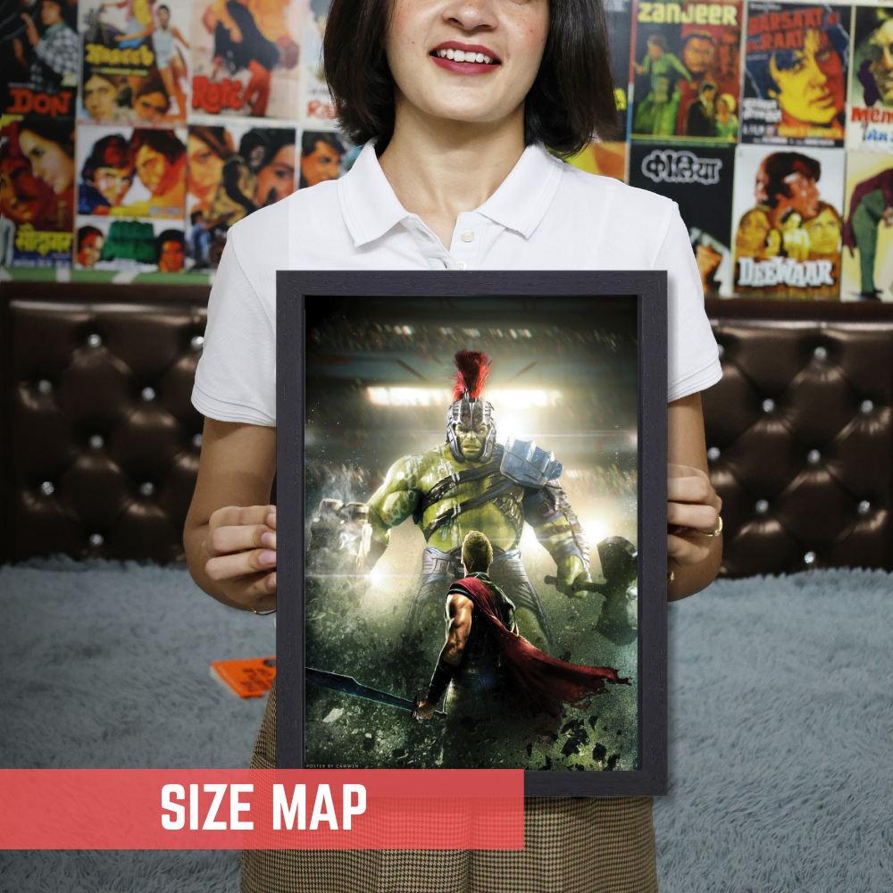 Thor Ragnarok Hulk Movie Poster Frame Action Sci-fi Film Framed Posters Avengers Hollywood Movies Canvas Painting Photo Frames for Wall Decor Home Decoration Living Room Bedroom Office Study Room Cafe Restraunt