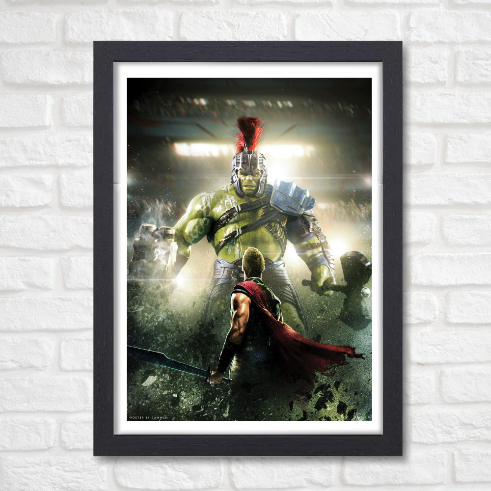 Thor Ragnarok Hulk Movie Poster Frame Action Sci-fi Film Framed Posters Avengers Hollywood Movies Canvas Painting Photo Frames for Wall Decor Home Decoration Living Room Bedroom Office Study Room Cafe Restraunt