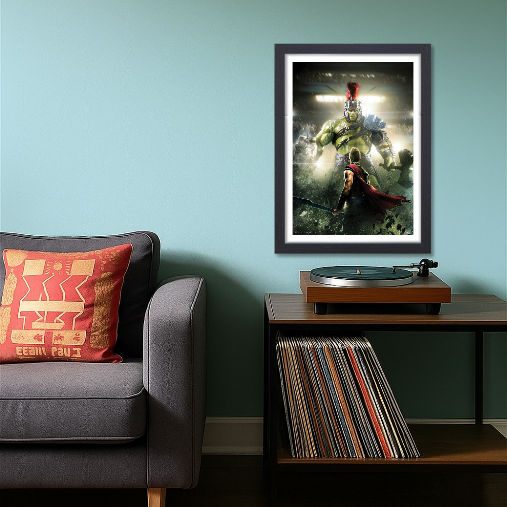Thor Ragnarok Hulk Movie Poster Frame Action Sci-fi Film Framed Posters Avengers Hollywood Movies Canvas Painting Photo Frames for Wall Decor Home Decoration Living Room Bedroom Office Study Room Cafe Restraunt