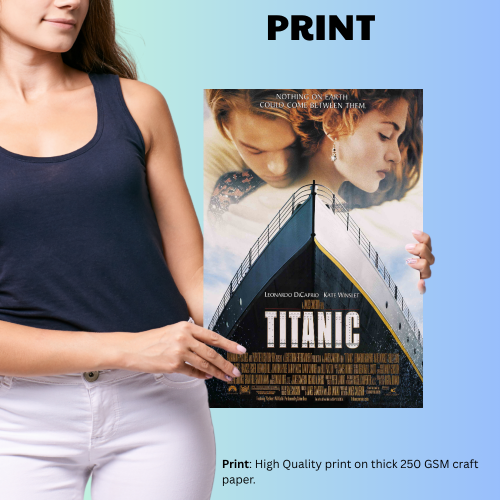 Titanic Movie Poster Frame Hollywood Movies Romance Art work Framed Posters Film Action Artwork Canvas Painting Photo Frames For Wall Decor Living Room Bedroom  Study Room Restraunt Cafe Office & Home Decoration