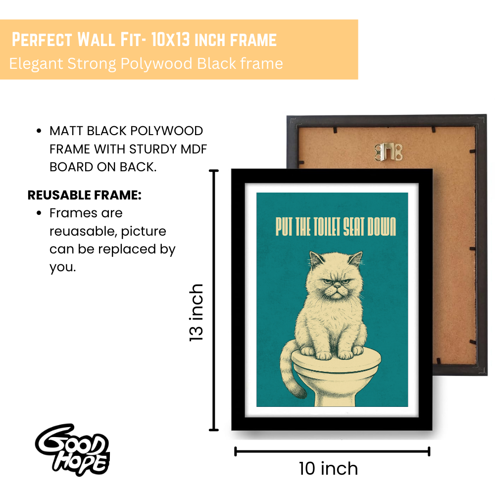 Funny Toilet Wall frame, Toilet Frames for wall decor, Bathroom Frames wall decor, Funny Toilet Quote wall Framed Poster, Toilet rules Poster