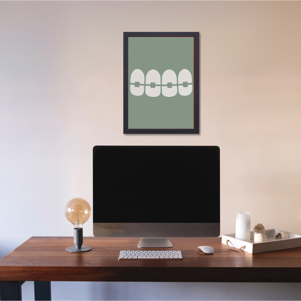 Dentist Funny Quote Wall Frames for Dental Clinic, Photo Frame for Hospital With Hanging Hook | Brush Framed oster Pictures for Wall Decoration Dental Braces Wall Art Frame | Modern Orthodontic Decor for Clinics & Offices