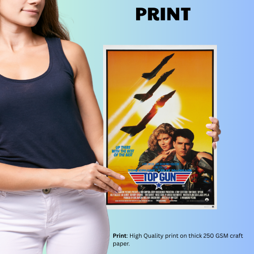 Top Gun Marveric Movie Poster Frame Action Thriller Film Framed Posters Hollywood Movies Artwork Canvas Painting Photo Frames  For Wall Decor Living Room Bedroom  Study Room Restraunt Cafe Office & Home Decoration Art work