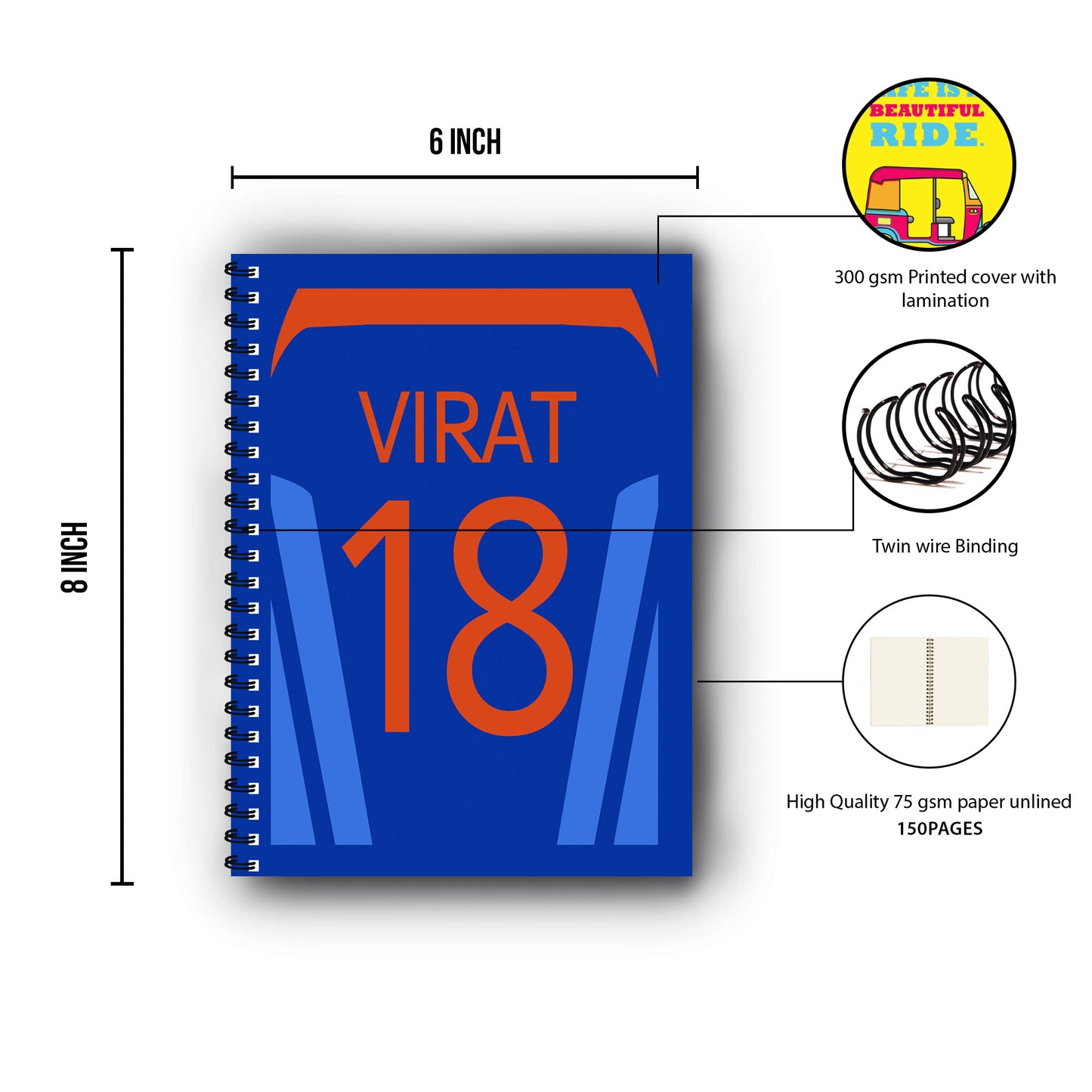 Virat Kohli Printed Notebook