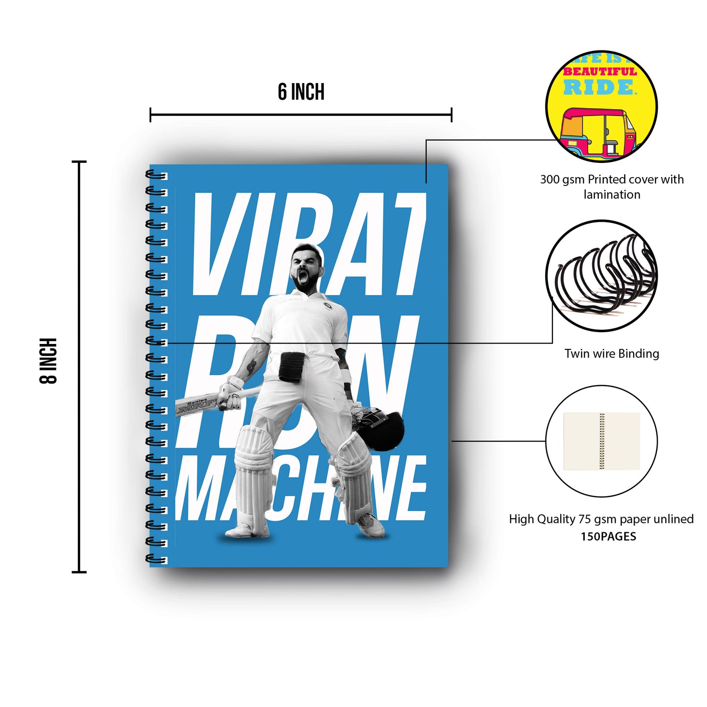 Virat Kohli Printed Notebook