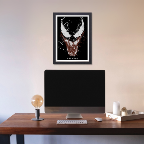 Venom Movie Poster Frame Action Sci-fi Film Series Framed Posters Hollywood Movies Canvas Painting Art work Photo Frames for Wall Decor Home Decoration Living Room Bedroom Office Study Room Cafe Restraunt Restro