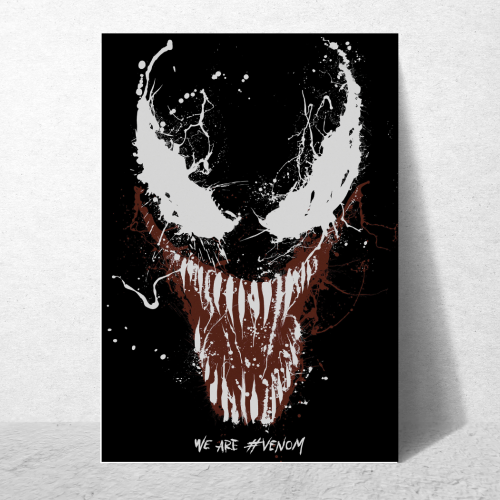Venom Movie Poster Frame Action Sci-fi Film Series Framed Posters Hollywood Movies Canvas Painting Art work Photo Frames for Wall Decor Home Decoration Living Room Bedroom Office Study Room Cafe Restraunt Restro