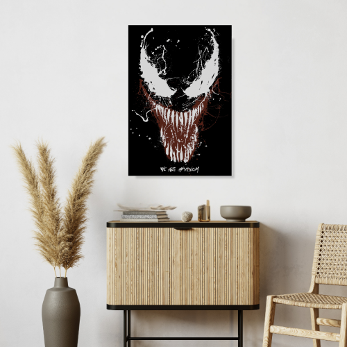 Venom Movie Poster Frame Action Sci-fi Film Series Framed Posters Hollywood Movies Canvas Painting Art work Photo Frames for Wall Decor Home Decoration Living Room Bedroom Office Study Room Cafe Restraunt Restro
